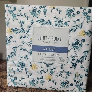 South Point home fashion Queen 6 Pieces Sheet Set Pattern (Abygail floral)